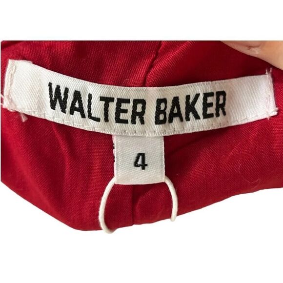 Walter Baker Odette Ruched Crepe Off Shoulder Mini Dress Designer Red NWT US 4 - Picture 11 of 13